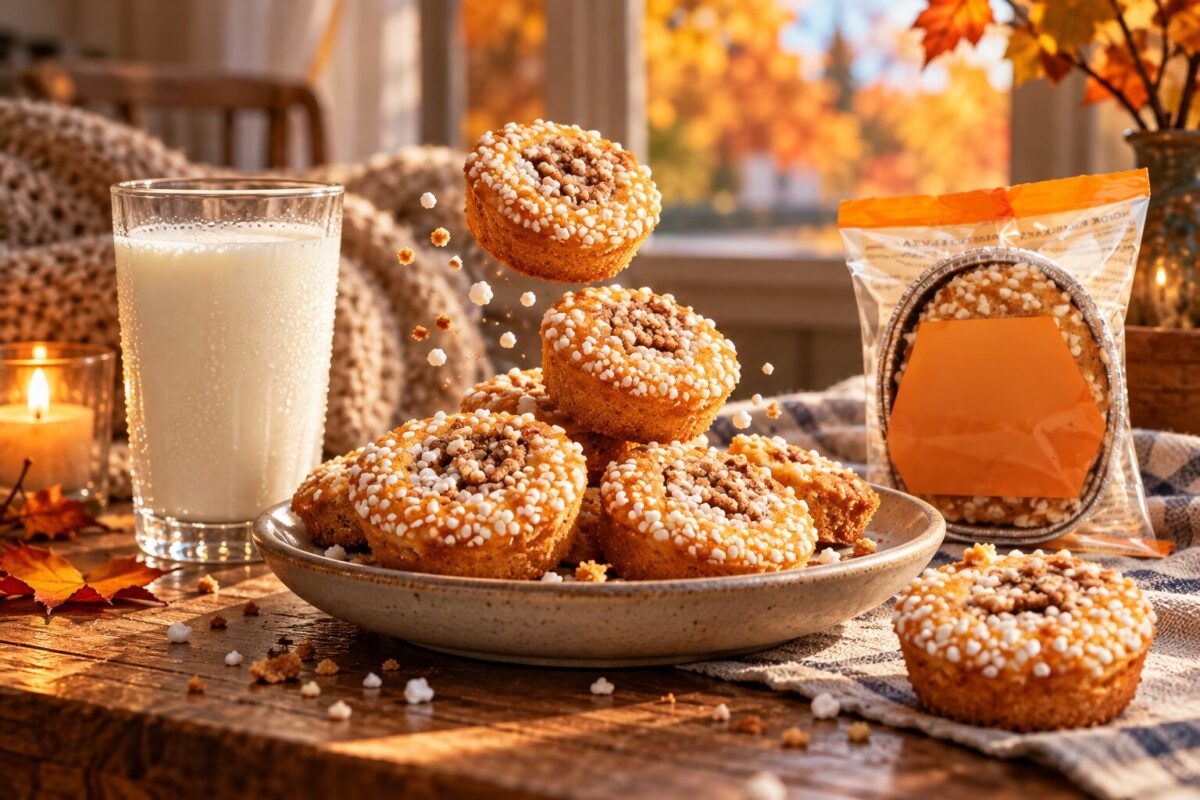 Höstfika med Delicato Kanelbullekakor och ett glas kall mjölk